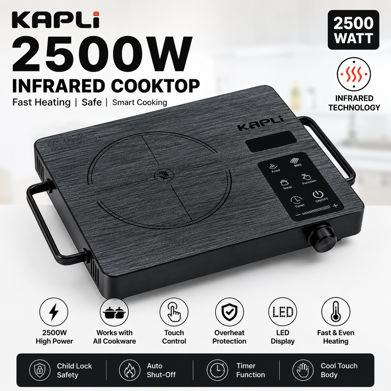 kapli 2500 watt blk bueaty infrared